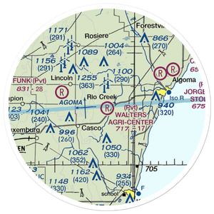 Walter's Agri-Center Airport (WI28) VFR Sectional Sticker (20 mile)