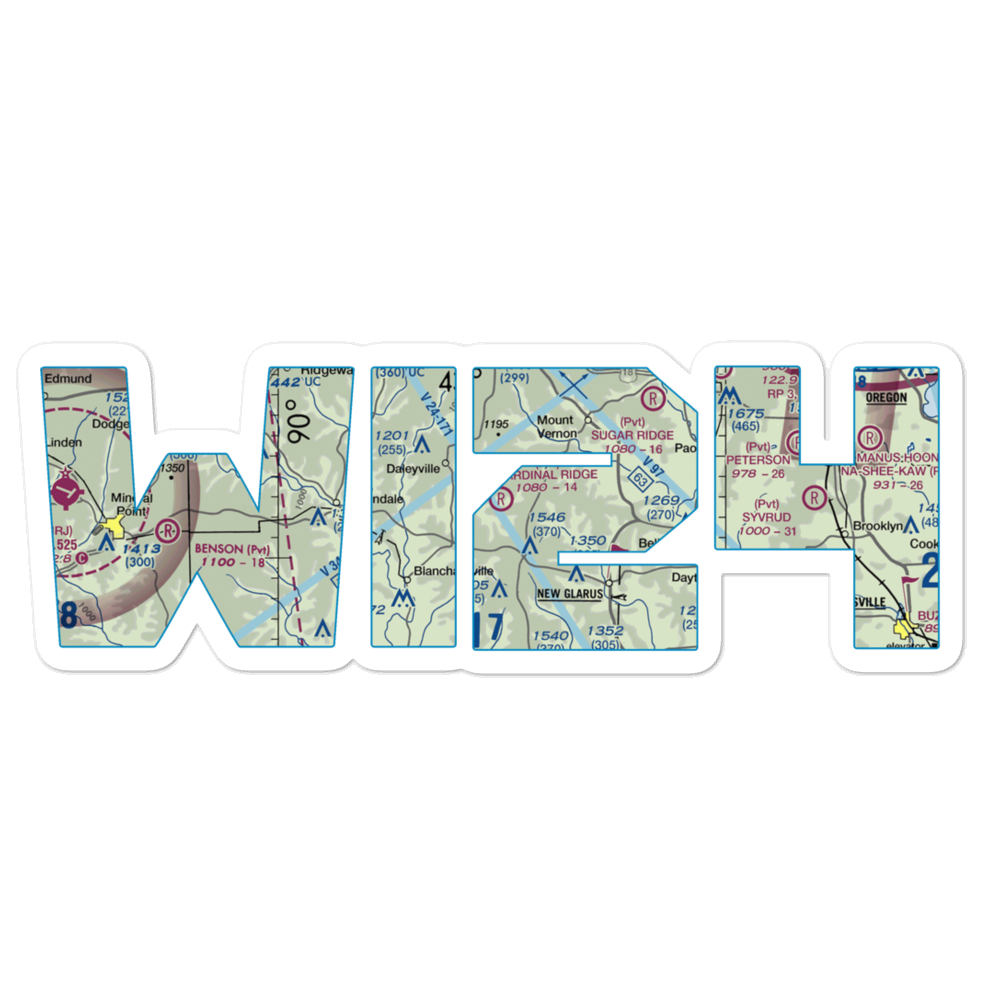 Cardinal Ridge Airport (WI24) VFR Sectional Sticker 