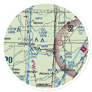 Larson Studio Airport (WI20) VFR Sectional Sticker (20 mile)