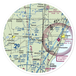 Larson Studio Airport (WI20) VFR Sectional Sticker (30 mile)