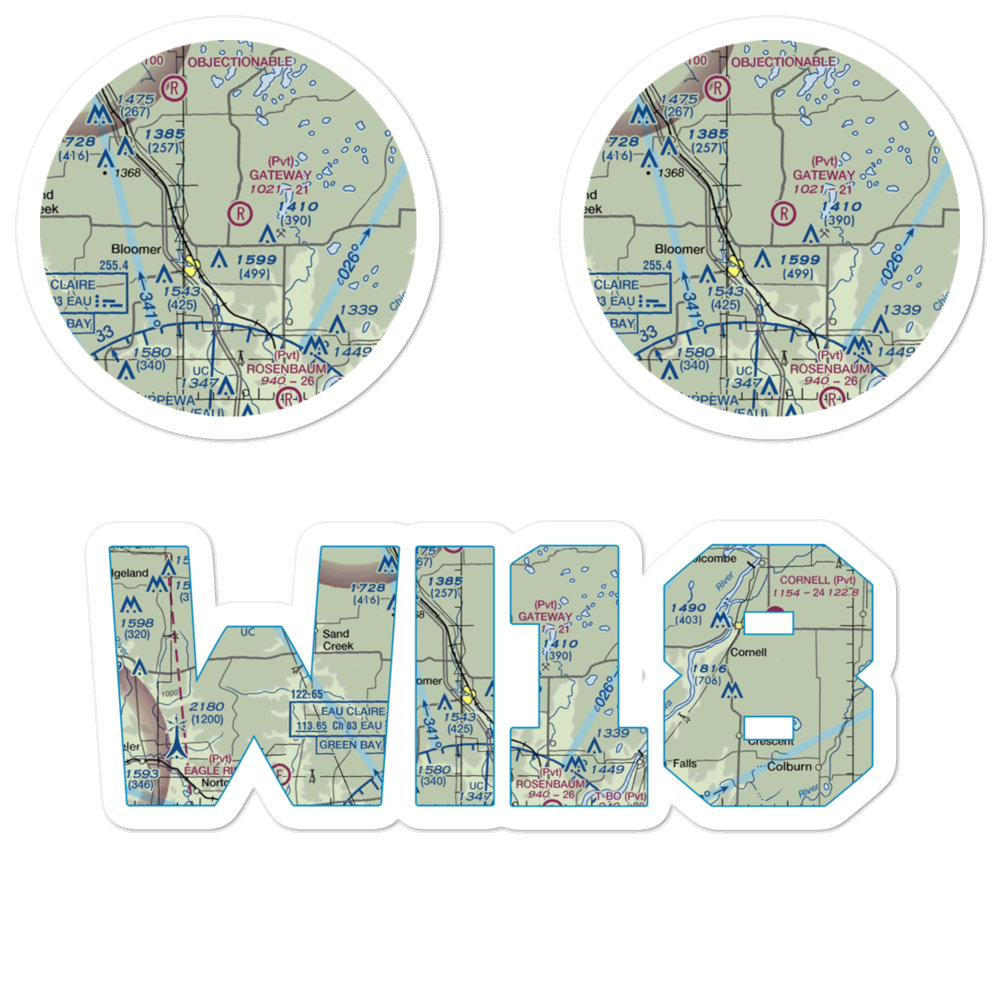Gateway Airport (WI18) VFR Sectional Sticker Pack 