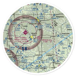 Jim Benson Field (WI16) VFR Sectional Sticker (30 mile)