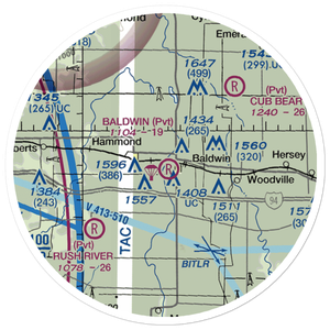 Baldwin Airport (WI14) VFR Sectional Sticker (20 mile)