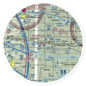 Baldwin Airport (WI14) VFR Sectional Sticker (30 mile)