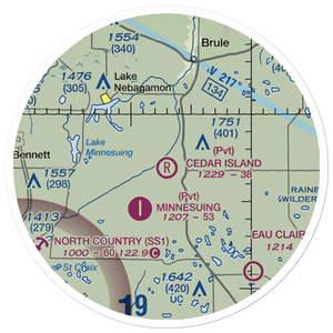 Cedar Island Airport (WI10) VFR Sectional Sticker (20 mile)