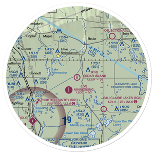 Cedar Island Airport (WI10) VFR Sectional Sticker (30 mile)