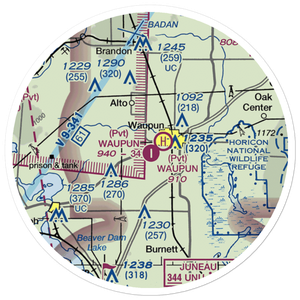 Waupun Airport (WI07) VFR Sectional Sticker (20 mile)