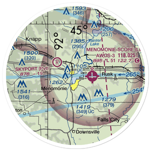Lake Menomin Seaplane Base (WI04) VFR Sectional Sticker (20 mile)