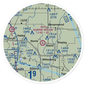 Norrie Brook Airport (WI00) VFR Sectional Sticker (20 mile)