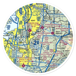 Auburn Academy Airport (WA84) VFR Sectional Sticker (30 mile)