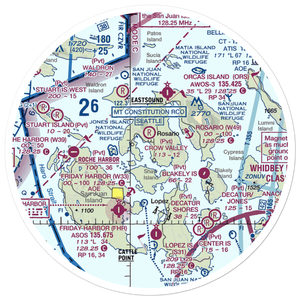 Westsound/Wsx Seaplane Base (WA83) VFR Sectional Sticker (30 mile)