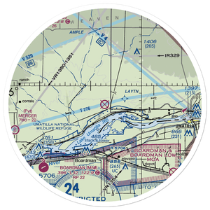 Columbia Crest Winery Airport (WA76) VFR Sectional Sticker (30 mile)