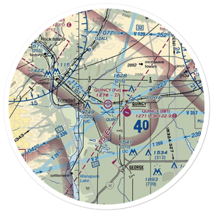 Quincy Flying Service Airport (WA74) VFR Sectional Sticker (30 mile)
