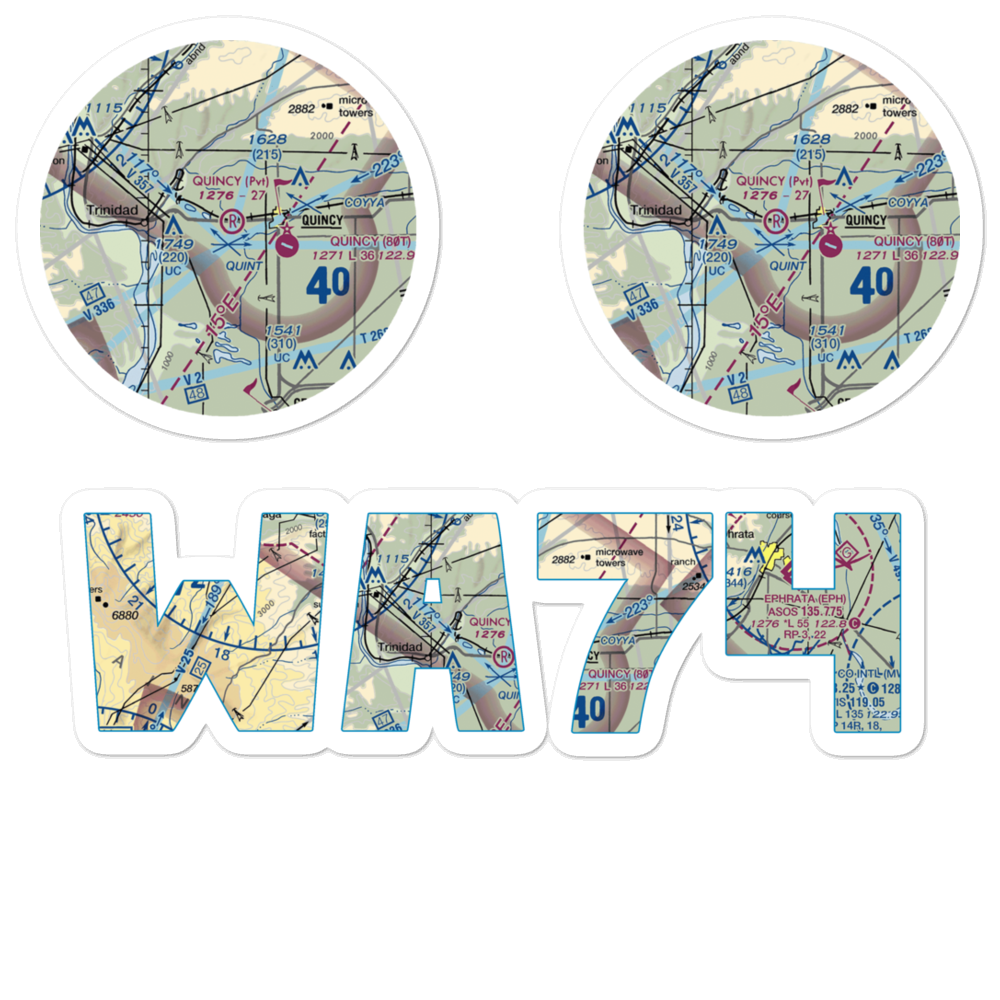 Quincy Flying Service Airport (WA74) VFR Sectional Sticker Pack 