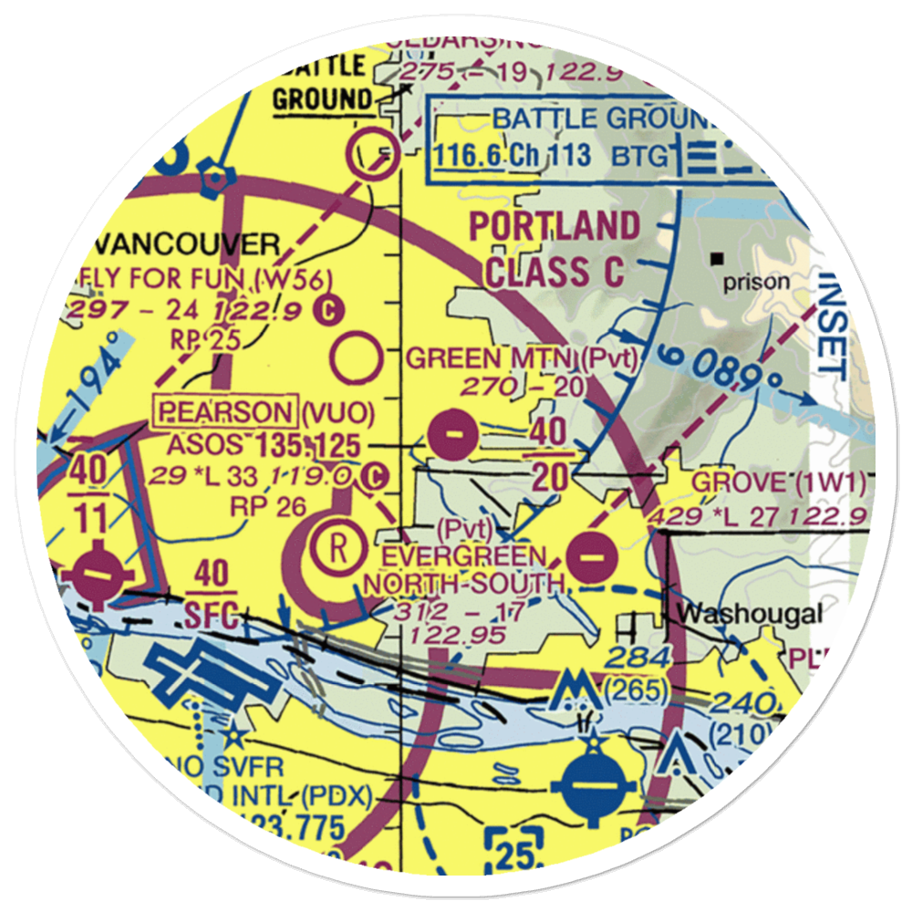 Green Mountain STOLport (WA67) VFR Sectional Sticker (20 mile) 