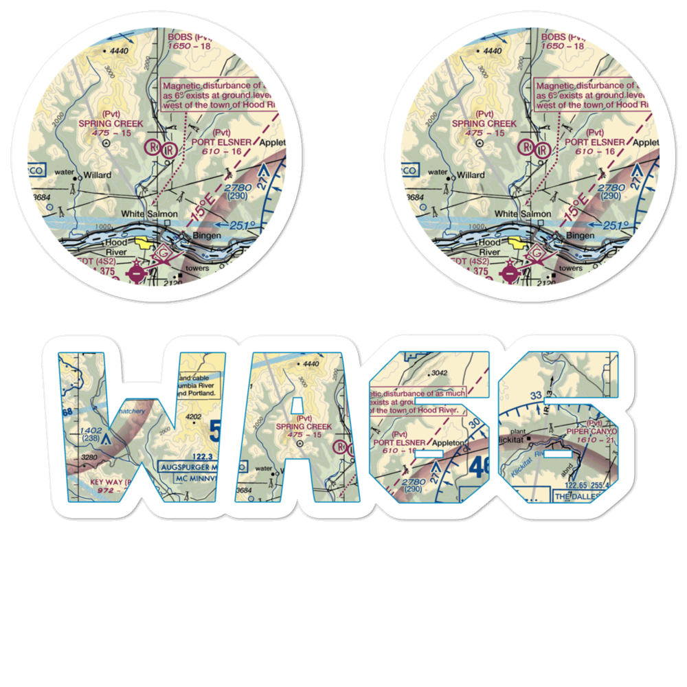 Spring Creek Ranch Airport (WA66) VFR Sectional Sticker Pack 