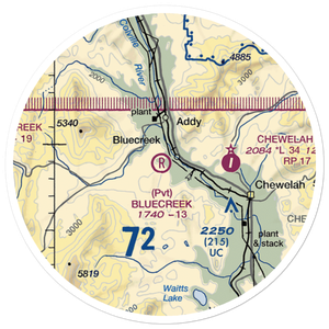 Bluecreek Airport (WA57) VFR Sectional Sticker (20 mile)