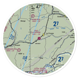 Lacrosse Municipal Airport (WA30) VFR Sectional Sticker (30 mile)