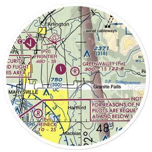 Green Valley Airfield (WA25) VFR Sectional Sticker (20 mile)