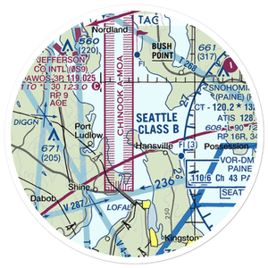 Mirth Airport (WA22) VFR Sectional Sticker (20 mile)