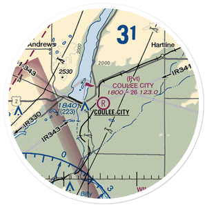 Coulee City Airport (WA15) VFR Sectional Sticker (20 mile)