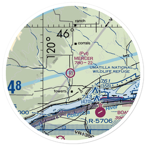 Mercer Ranch Airport (WA00) VFR Sectional Sticker (20 mile)