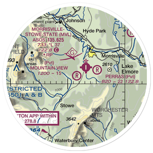 Mountain View Farm Airport (VT64) VFR Sectional Sticker (20 mile)