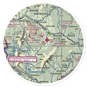 Mountain View Farm Airport (VT64) VFR Sectional Sticker (30 mile)