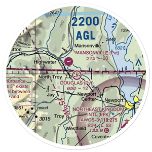 Douglas Field (VT63) VFR Sectional Sticker (20 mile)