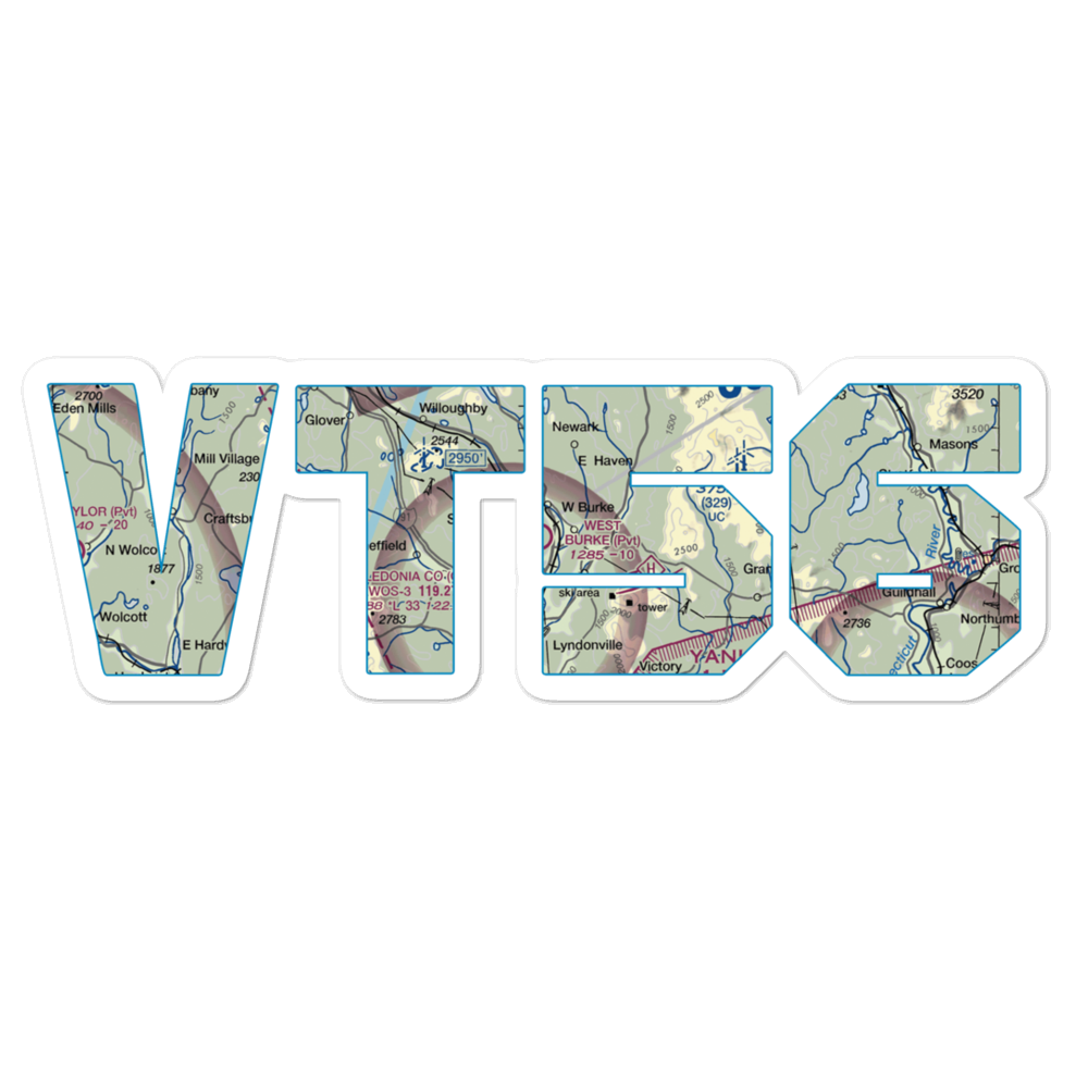 West Burke Aerodrome (VT56) VFR Sectional Sticker 