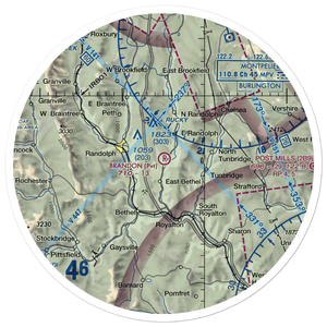 Brandon Airport (VT55) VFR Sectional Sticker (30 mile)