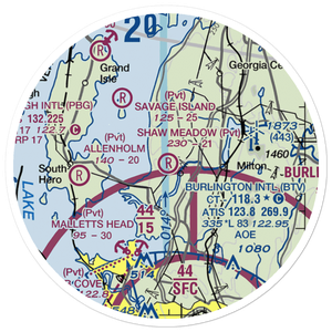 Shaw Meadow Airport (VT52) VFR Sectional Sticker (20 mile)