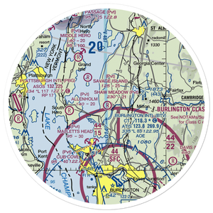 Shaw Meadow Airport (VT52) VFR Sectional Sticker (30 mile)