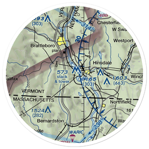 Miller's Pleasure Airfield (VT47) VFR Sectional Sticker (20 mile)