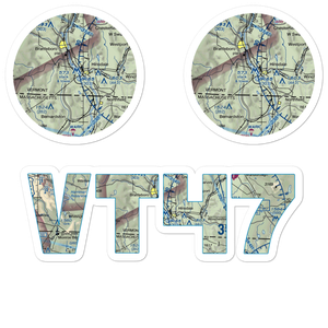 Miller's Pleasure Airfield (VT47) VFR Sectional Sticker Pack