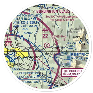 Davis Private Airport (VT45) VFR Sectional Sticker (20 mile)