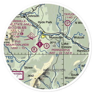 Perras Field (VT44) VFR Sectional Sticker (20 mile)