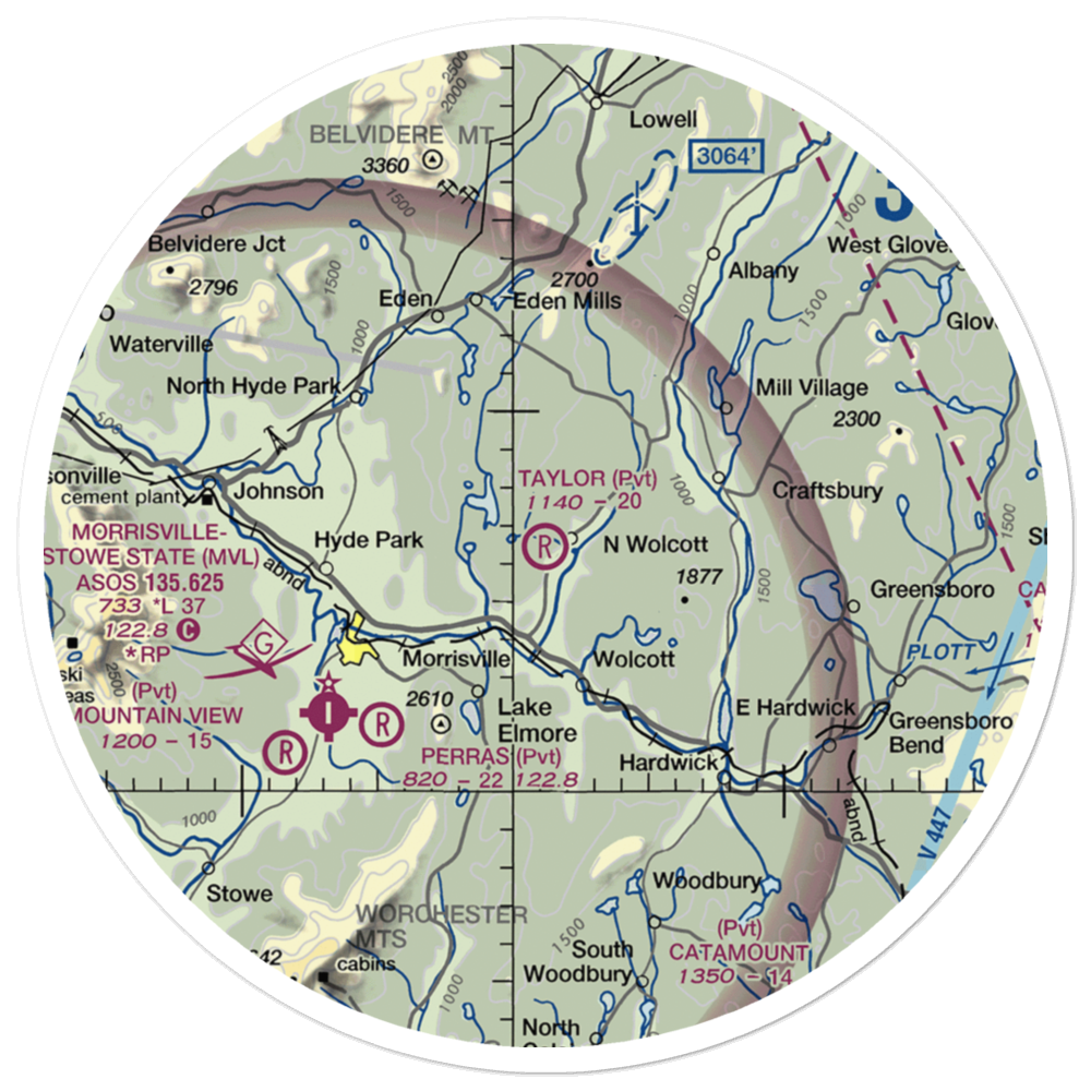 Taylor Airport (VT39) VFR Sectional Sticker (30 mile) 