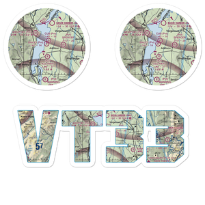 Yankee Kingdom Airport (VT33) VFR Sectional Sticker Pack