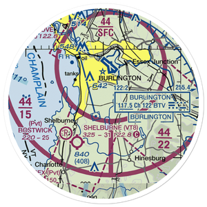 Sky Acres Airport (VT25) VFR Sectional Sticker (20 mile)