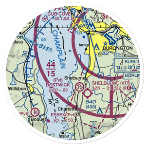 Shelburne Farms Airport (VT22) VFR Sectional Sticker (20 mile)