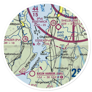 E.A.Deeds Farm Airport (VT12) VFR Sectional Sticker (20 mile)