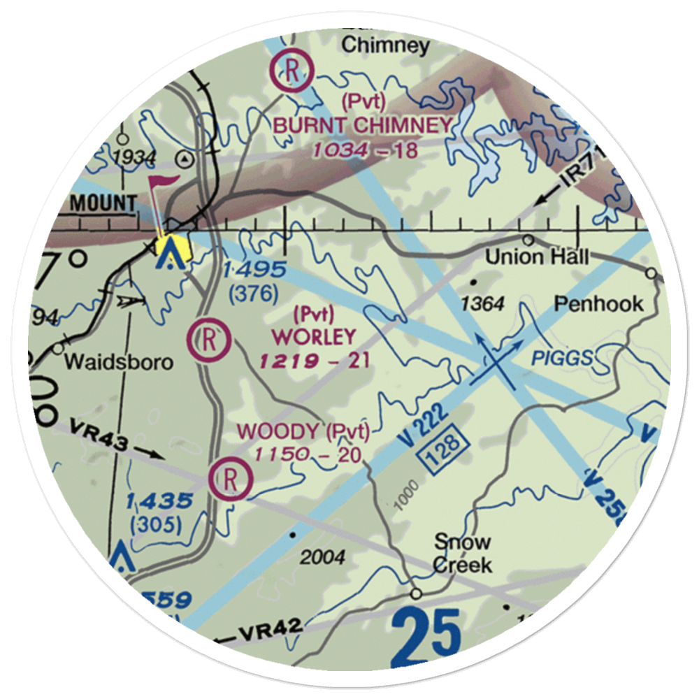 Abbott Airport (VG58) VFR Sectional Sticker (20 mile) 