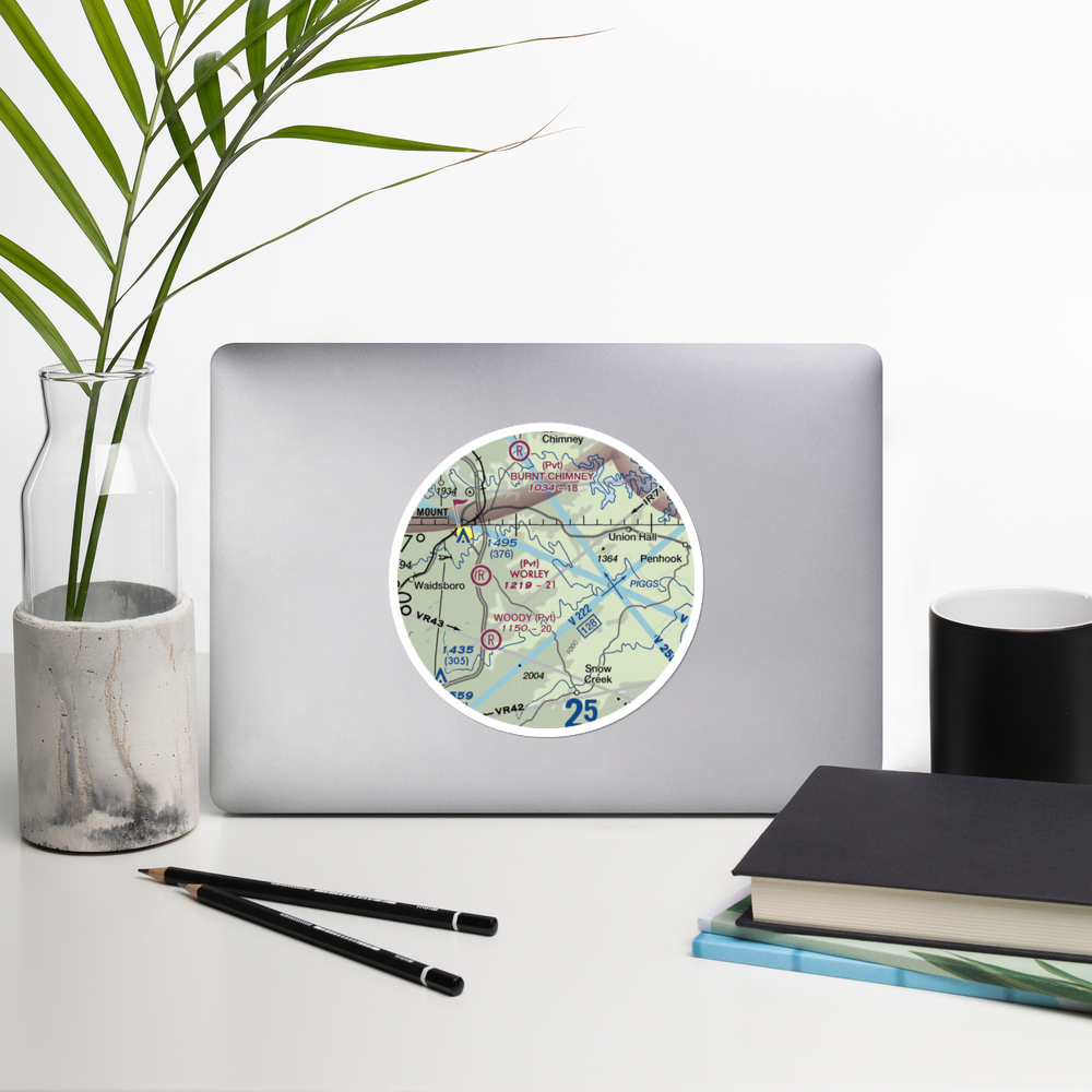 Abbott Airport (VG58) VFR Sectional Sticker (20 mile) 