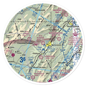Woodstock Airport (VG55) VFR Sectional Sticker (30 mile)