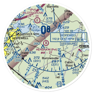 Henshaw Airport (VG42) VFR Sectional Sticker (20 mile)