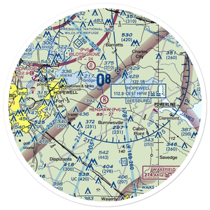 Henshaw Airport (VG42) VFR Sectional Sticker (30 mile)