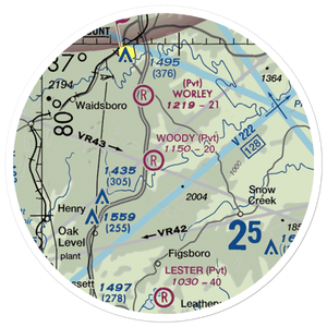 Woody Field Airport (VG40) VFR Sectional Sticker (20 mile)