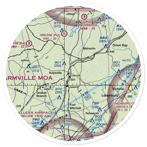 Keysville Airport (VG36) VFR Sectional Sticker (30 mile)