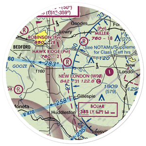 Windy Ridge Airport (VG27) VFR Sectional Sticker (20 mile)